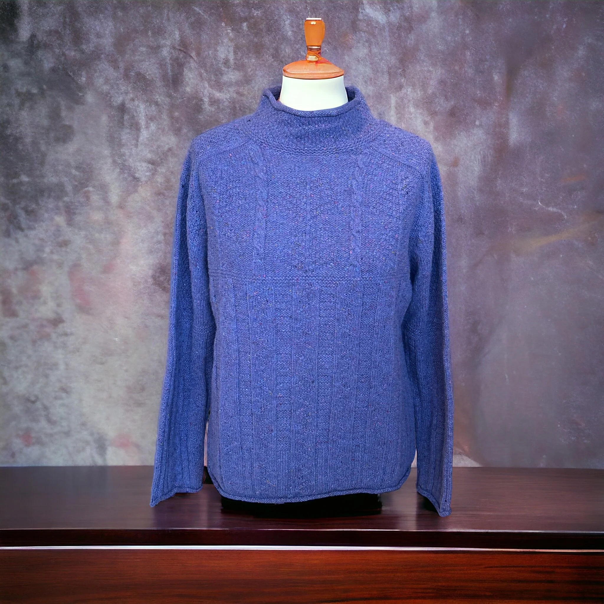 LL Bean aran knit vintage mix charcoal LL Bean aran knit vintage mix charcoal